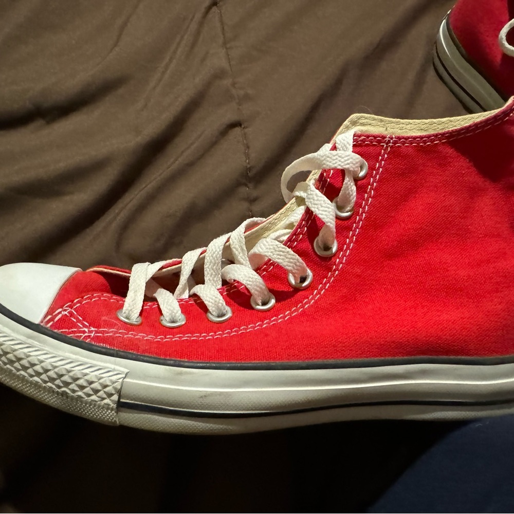 Red Converse all star high tops